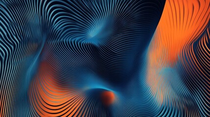 Abstract teal and orange waves