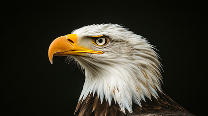 Obraz premium Majestic Eagle Headshot Highlighting Sharp Beak and Feathers 