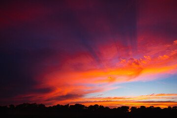 A vibrant sunrise in the midwest United States.