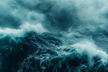 Abstract Ocean Wave Close-Up with Stunning Blue, Aqua, and Teal Texture: Ideal for Graphic Resources or Web Banner Backgrounds