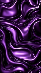 Obraz premium Abstract purple liquid wave with metallic shine, reflecting light