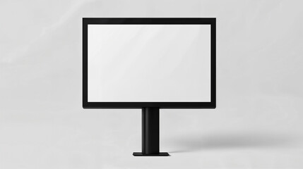 Fototapeta premium Modern black advertising display stand available for outdoor use in urban environments