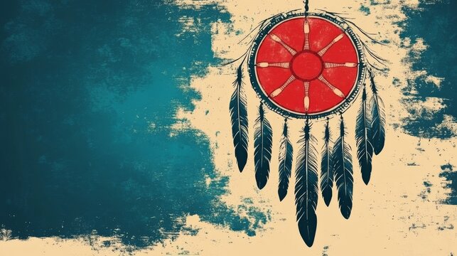 A multifunctional poster design for celebrating Native American Heritage Month, including customizable text fields and ornamental borders