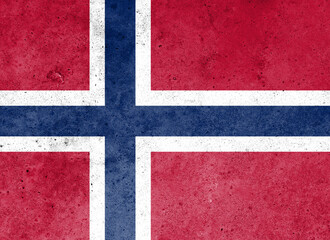 Fototapeta premium Flag of Norway painted on the concrete wall