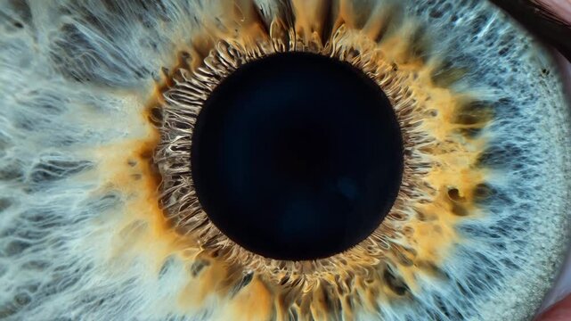 The human eye showcases unique patterns and colors. This striking close-up highlights the complexity of the iris and pupil, demonstrating nature's artistry