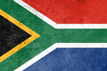 Fototapeta premium Flag of South Africa Republica painted on the concrete wall
