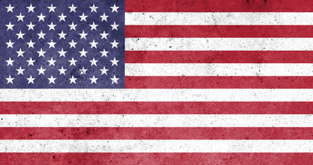 Flag of US painted on the concrete wall