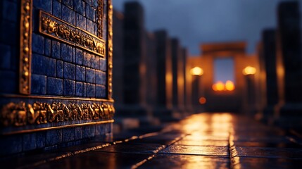 Dramatic Mesopotamian architecture evoking ancient empires and mysteries