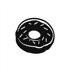 Obraz premium Black and White Donut with Sprinkles - Delicious Pastry Treat Isolated on a Clean Background. Sweet Dessert.