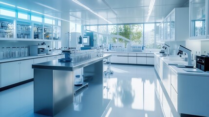 Modern Laboratory: Bright, Clean, and High-Tech Research Facility