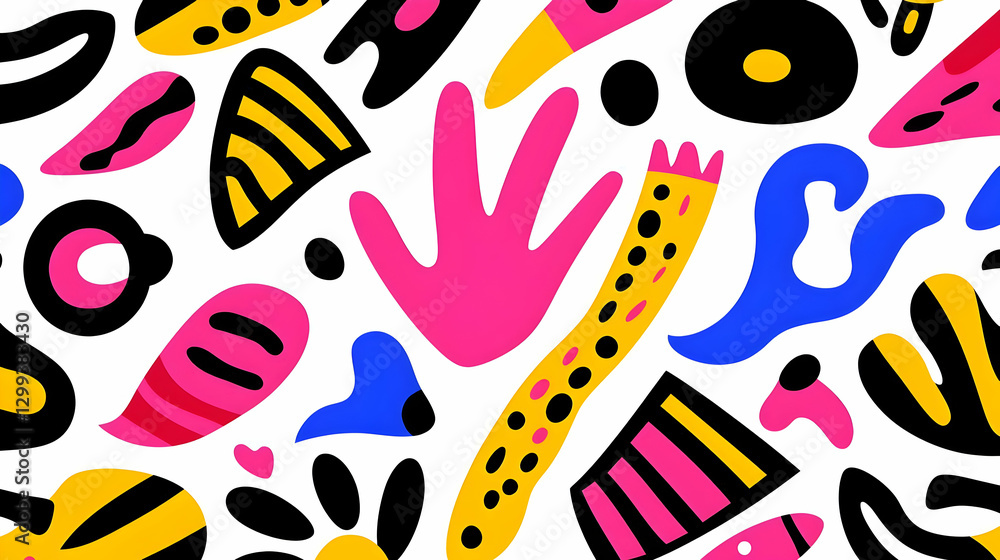 Poster abstract colorful shapes and patterns for creative background design