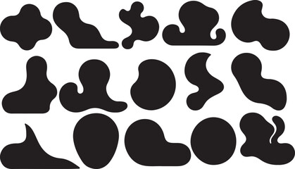 Abstract Black Blob Forms for Creative and Contemporary Art Projects