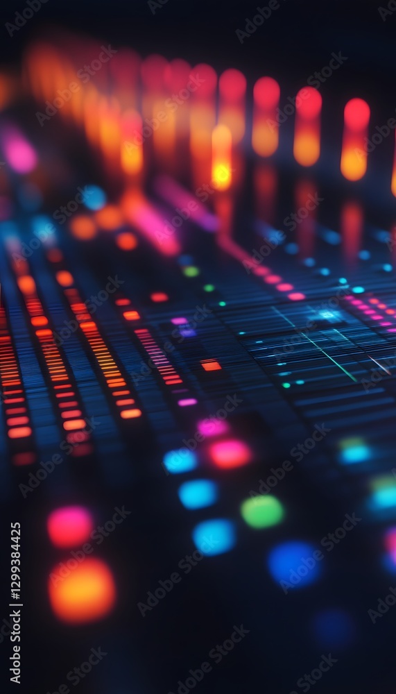 Poster abstract image depicts a colorful and futuristic digital display