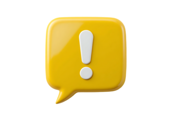 Exclamation mark icon 3d illustration background