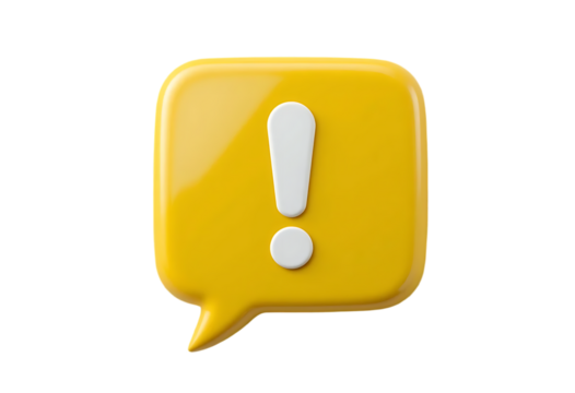 Exclamation mark icon 3d illustration background
