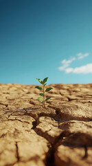 A vast desert with cracked earth, dry and devoid of life.
