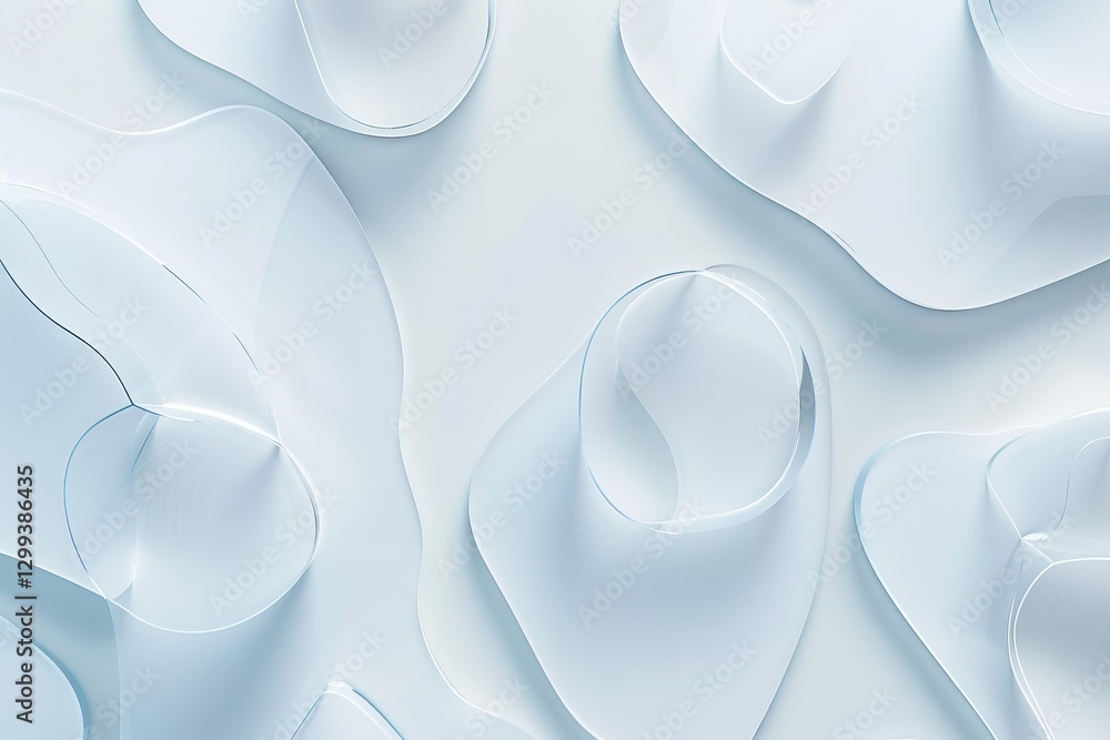 Poster a white background with multiple layers of translucent, overlapping shapes, a white background with 