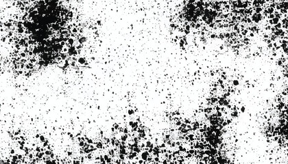 Fototapeta premium Grunge black and white seamless pattern. Monochrome abstract texture. Background of cracks, scuffs, chips, stains, ink spots, lines. Grunge pattern. 