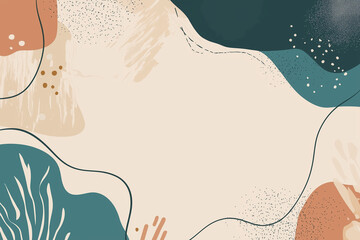 It resembles a painting with many colors and shapes