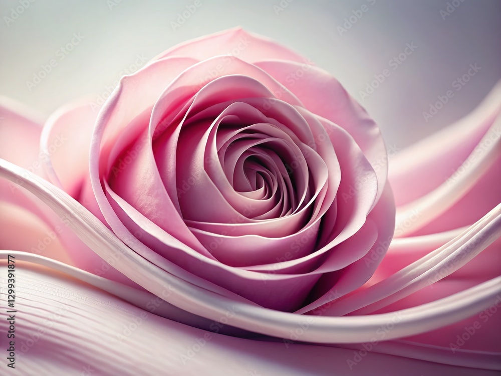 Poster abstract pink rose lines wave curve soft gradient background stock photo