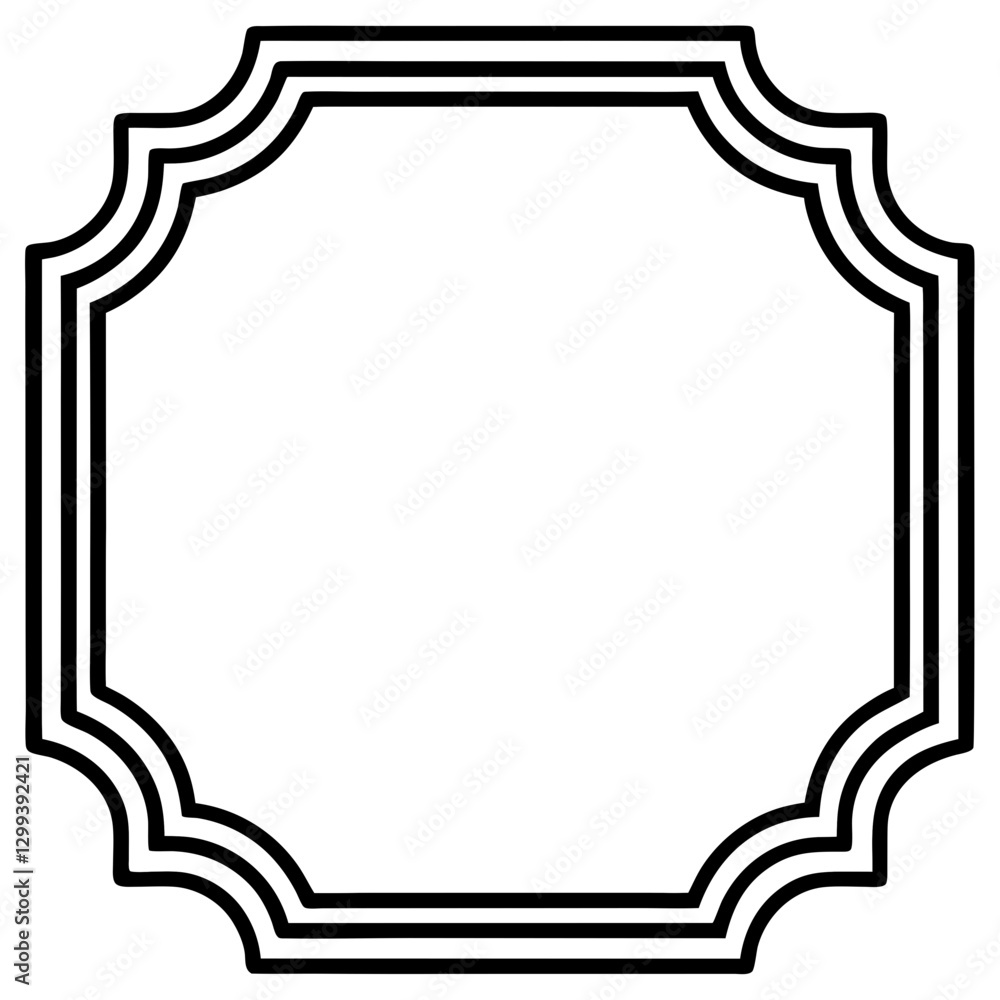 Poster a decorative frame with a unique shape. the frame has a detailed design that adds an elegant touch v