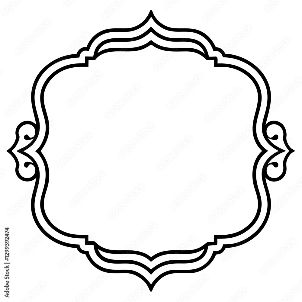 Poster an ornate, empty frame with elegant scrollwork border. it's ready for text or design elements, perfe