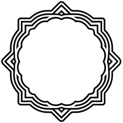 a decorative, geometric design with an intricate border vector illustration