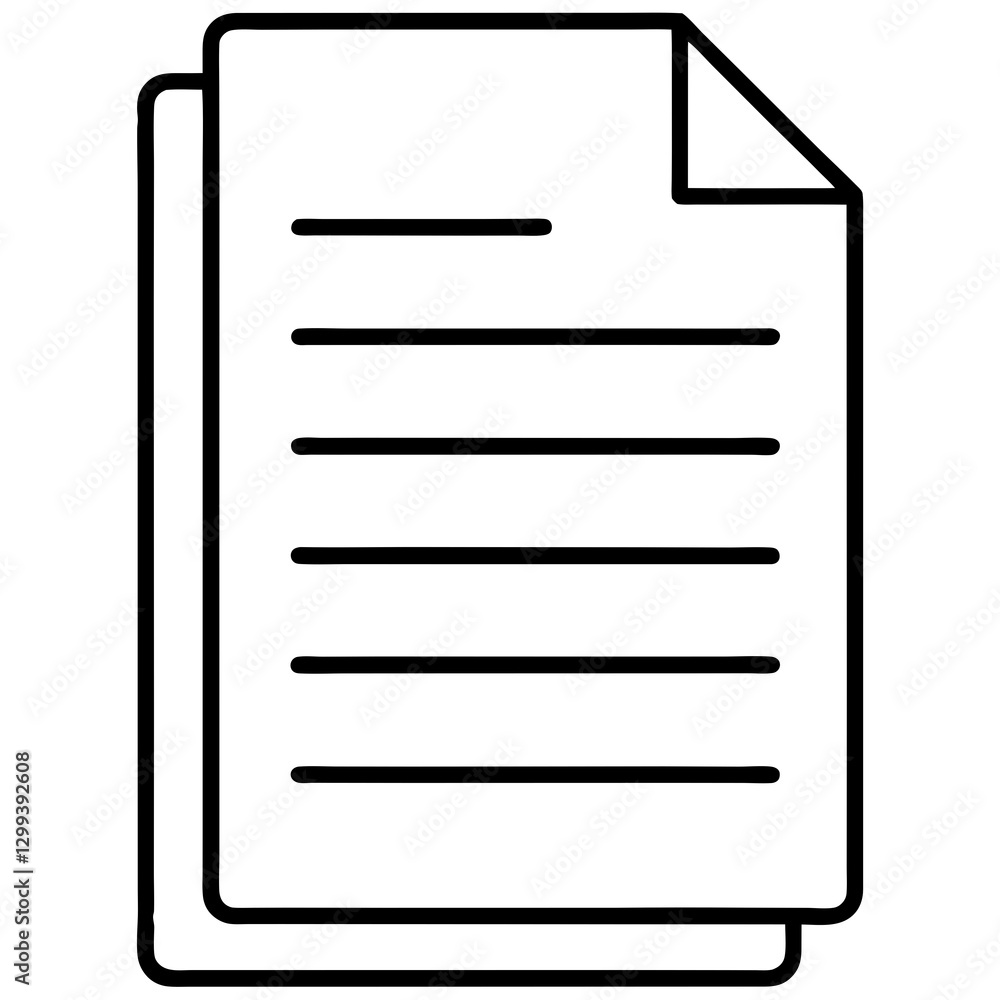Poster a stack of paper documents with lines for text, perfect for business and office use. simple and clea