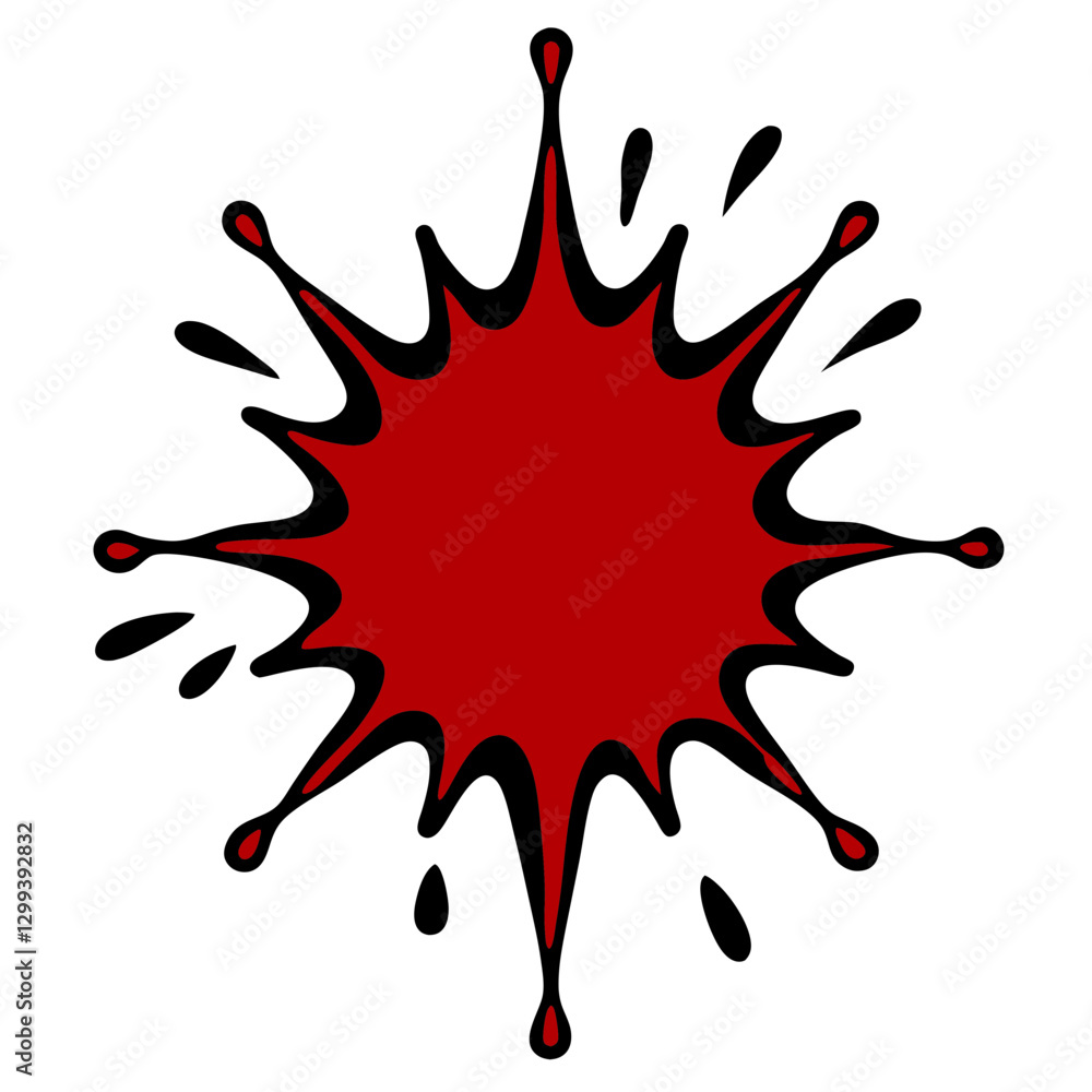 Poster red ink splash with dynamic and bold strokes. it is a visually striking and expressive image, ideal 