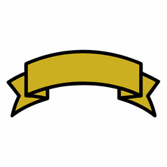golden ribbon banner vector illustration
