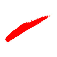 a vibrant red brush stroke isolated, vector illustration