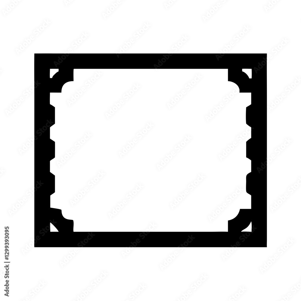 Aufkleber a black square frame with rounded corners and ornate detailing on an isolated background vector illu