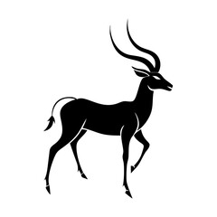 Obraz premium an elegant black antelope with striking, curved horns posing gracefully vector illustration