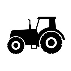 Obraz premium an illustration of a black tractor, agricultural transportation, vector illustration
