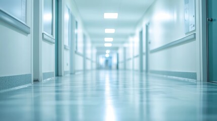 Fototapeta premium Long, sterile hospital corridor.