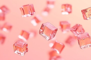 Floating Pink Ice Cubes