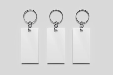 Blank keychain for mockup - 3D rendering