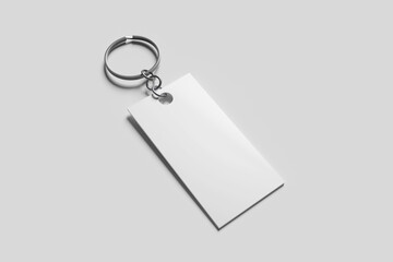 Blank keychain for mockup - 3D rendering