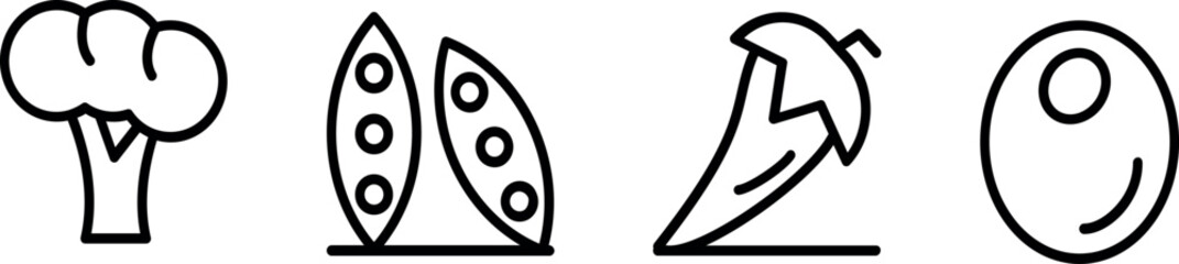 vegetables icon set 