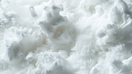 Obraz premium Abstract close-up of cloud-like foam texture in soft white