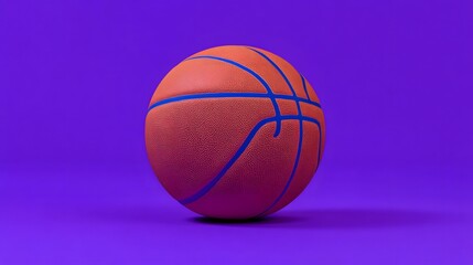 Fototapeta premium Studio Shot of Orange Basketball on Purple Background