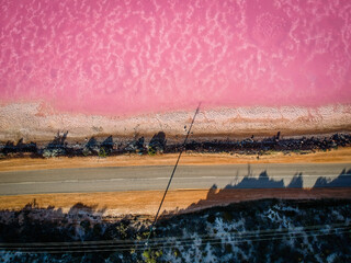 pink lake in the goldfields of esperance western australia