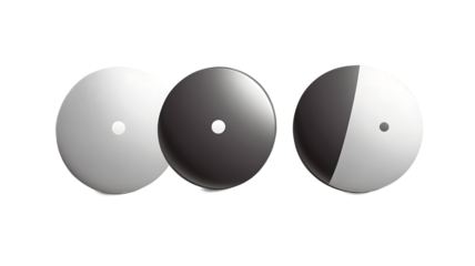 Three Abstract Circles: Yin and Yang Design Concept