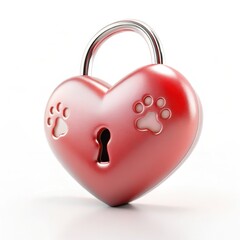 Heart key and lock metallic pink 3D sweet style