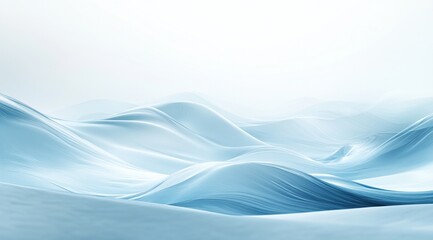 Naklejka premium Abstract Blue And White Digital Mountain Landscape