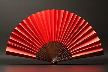 Vivid Red Japanese Hand Fan