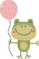 Circus frog animal, Circus isolated element, vector cartoon style, kids illustration