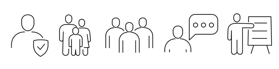 People icon. Group icon set