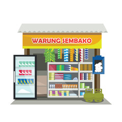 warung indonesian traditional store vector illustration