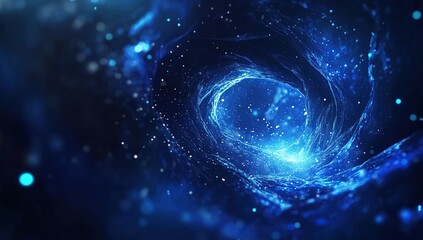 Fototapeta premium Abstract Blue Spiral Particle Background